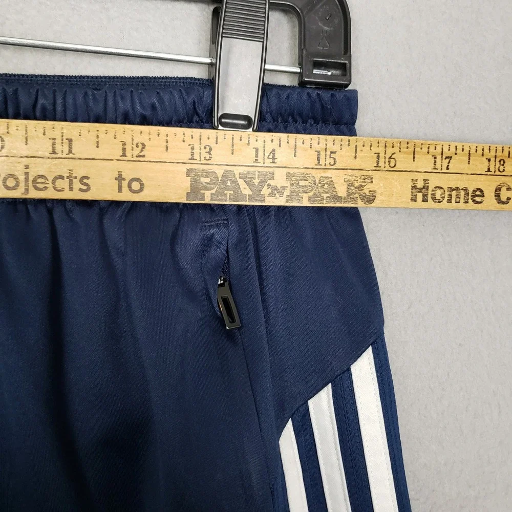 Adidas Size L Athletic Basketball Shorts Dark Blue White Stripe Activewear Gym